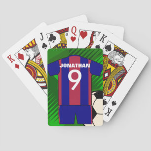 Personalisierte Fußballjersey und Ball Spielkarten