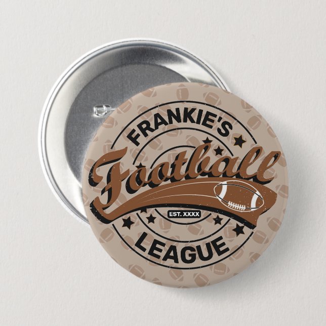 Personalisierte Fußballligistenmannschaft Button (Vorne & Hinten)