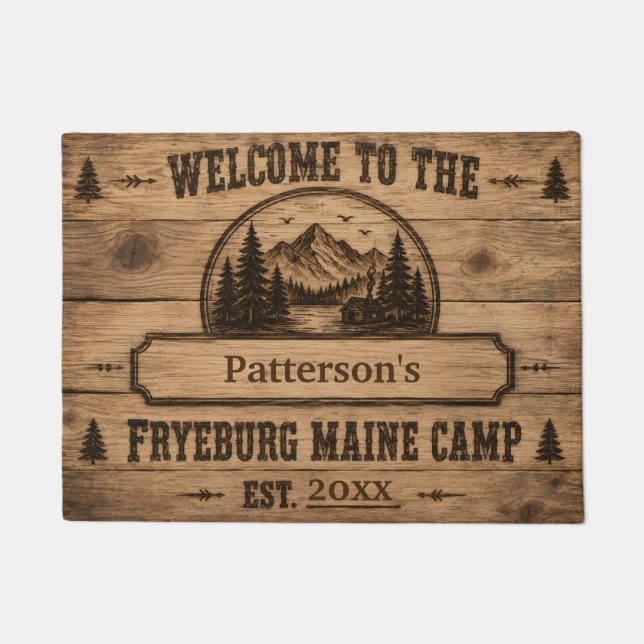 Personalisierte Fußmatte Fryeburg Maine Camp (Vorderseite)