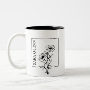 Personalisierte Gänseblümchen & Wildblumen-Tasse Zweifarbige Tasse
