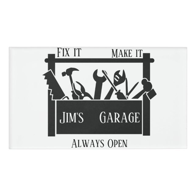 Personalisierte Garage Namenschild (Vorderseite)