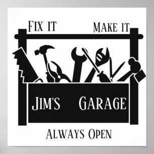 Personalisierte Garage Poster