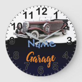 Personalisierte Garagenuhr für klassisches Auto Große Wanduhr