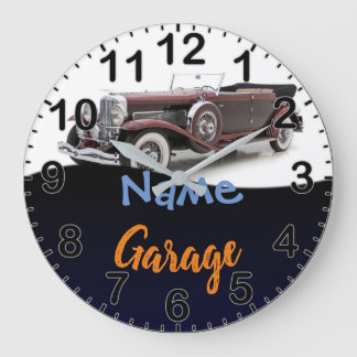 Personalisierte Garagenuhr für klassisches Auto Große Wanduhr
