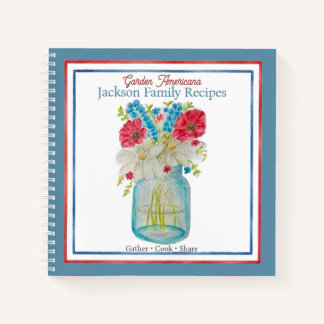 Personalisierte Garten-Americana-Familienrezepte Notizbuch