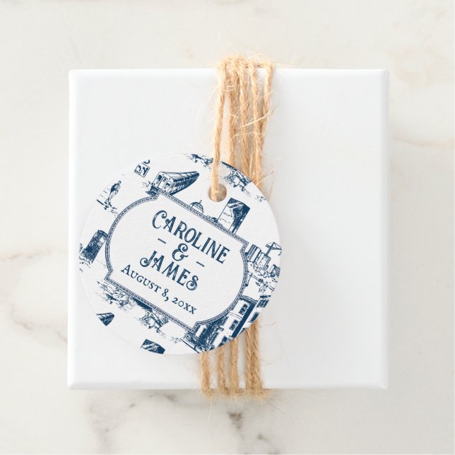 Personalisierte Gastgeschenk Hochzeit der Boston T Geschenkanhänger (Beispiel)