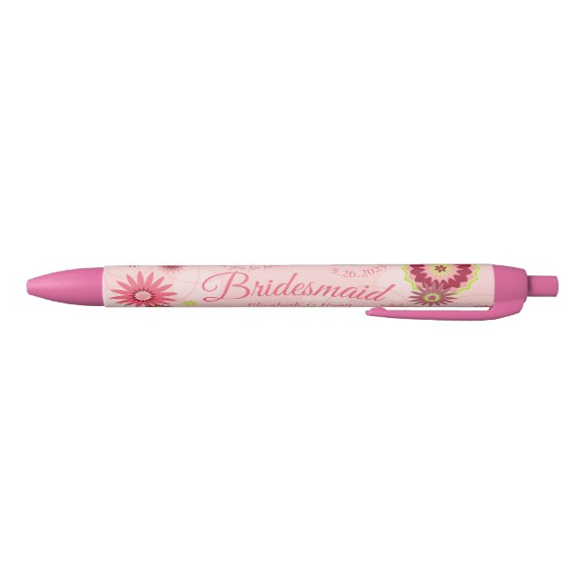 Personalisierte Gastgeschenk Hochzeit Floral Hübsc Kugelschreiber (Unterseite)