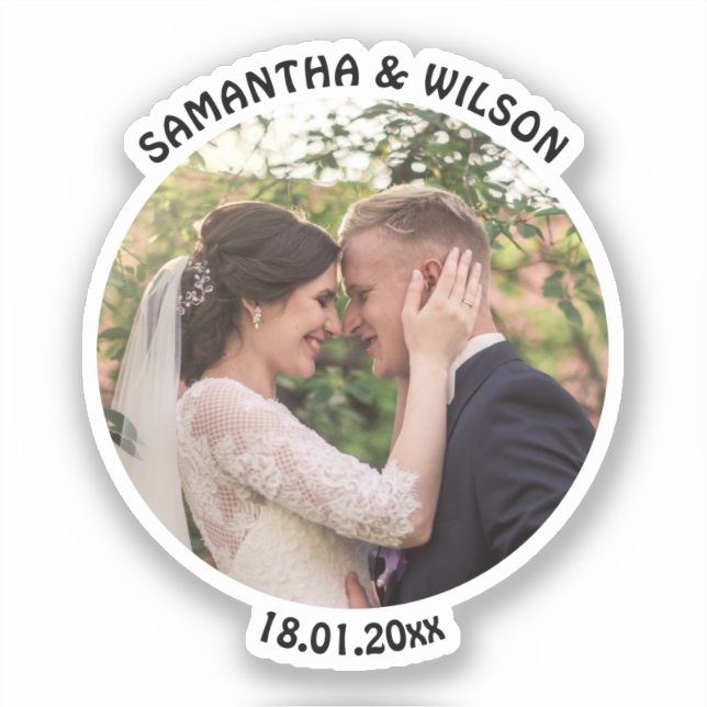 Personalisierte Gastgeschenk Hochzeit | Gold |Foto Aufkleber (Vorderseite)
