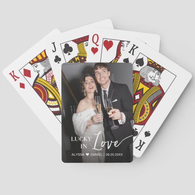 Personalisierte Gastgeschenk Hochzeit "Lucky in Li Spielkarten (Rückseite)