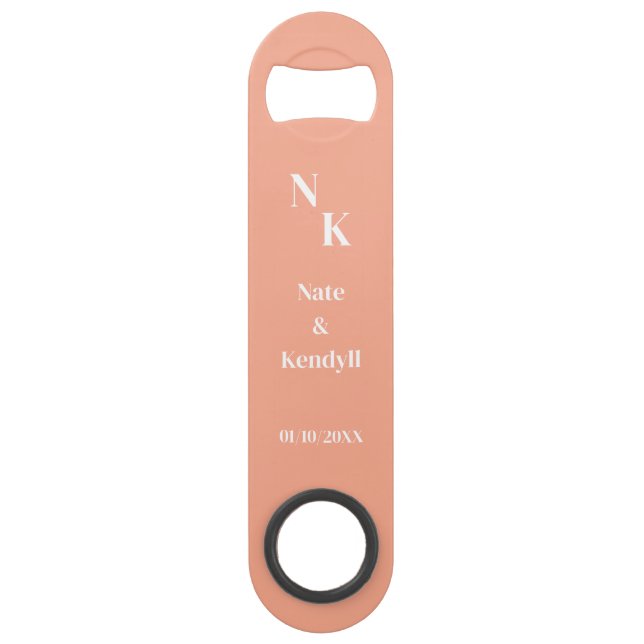 Personalisierte Gastgeschenk Hochzeit Speed Flaschenöffner (Vorderseite)