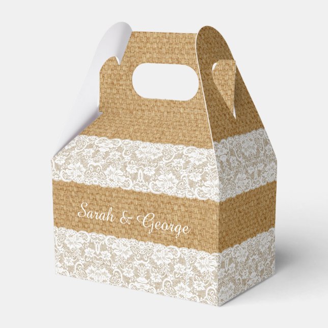 Personalisierte Gastgeschenk Hochzeiten in der Bur Geschenkschachtel (Vorderseite)