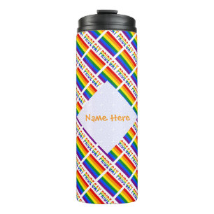 Personalisierte Gay-Pride-Kachelflagge Thermosbecher