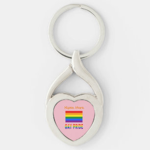 Personalisierte Gay Pride LGBTQ Regenbogenflagge H Schlüsselanhänger