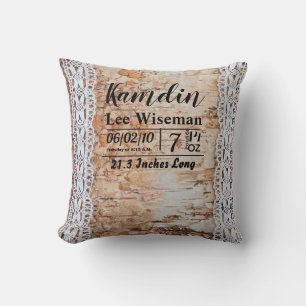 Personalisierte Geburt Pillow-Country-Stallholz Sp Kissen