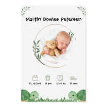 Personalisierte Geburtsanzeige für Babys 