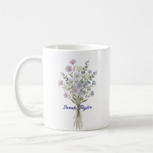 Personalisierte Geburtsblume Aster Maßanfertigung Kaffeetasse