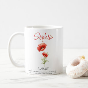 Personalisierte Geburtsblume August Kaffeetasse