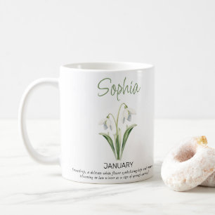 Personalisierte Geburtsblume Januar  Kaffeetasse