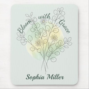 Personalisierte Geburtsblume mit individuellem Nam Mousepad