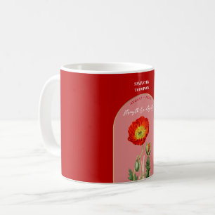 Personalisierte Geburtsblume Monat August Mohn Kaffeetasse