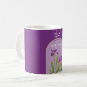 Personalisierte Geburtsblume Monat Februar Iris Kaffeetasse