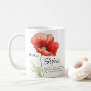 Personalisierte Geburtsmonatsblume August Kaffeetasse