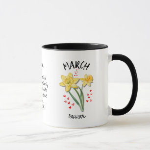 Personalisierte Geburtsmonatsblume MÄRZ Narzisse Tasse