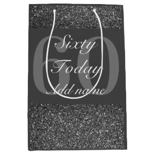 Personalisierte Geburtstagsgeschenk-Tasche 60. Mittlere Geschenktüte