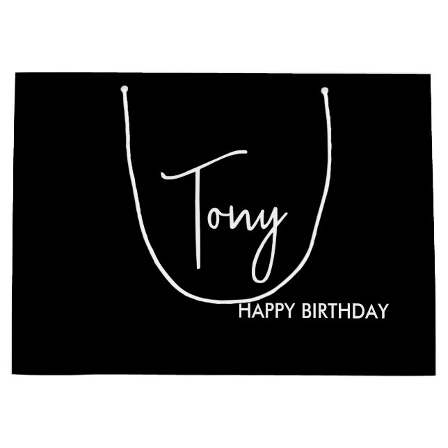 Personalisierte Geburtstagsgeschenktasche, Geburts Große Geschenktüte (Vorderseite)