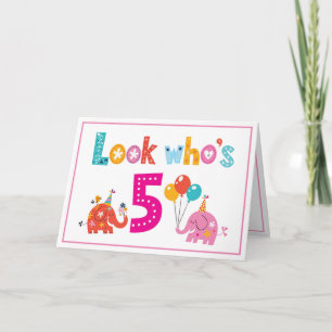 Personalisierte Geburtstagskarte zum 5. Geburtstag Karte