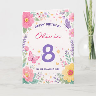 Personalisierte Geburtstagskarte zum 8. Geburtstag Karte