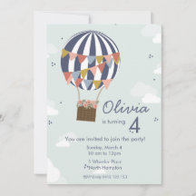 Personalisierte Geburtstagsparty Einladung Ballons