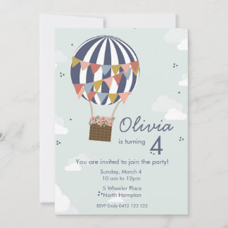 Personalisierte Geburtstagsparty Einladung Ballons