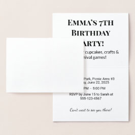 Personalisierte Geburtstagsparty Einladungskarten Folienkarte