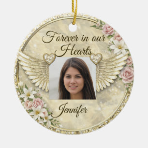 Personalisierte Gedenkfoto-Vorlage Keramik Ornament