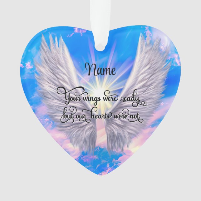 Personalisierte Gedenkstätte Ornament Engel Wings  (Vorderseite)