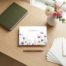 Personalisierte gefaltete Notizkarten Aquarellblum