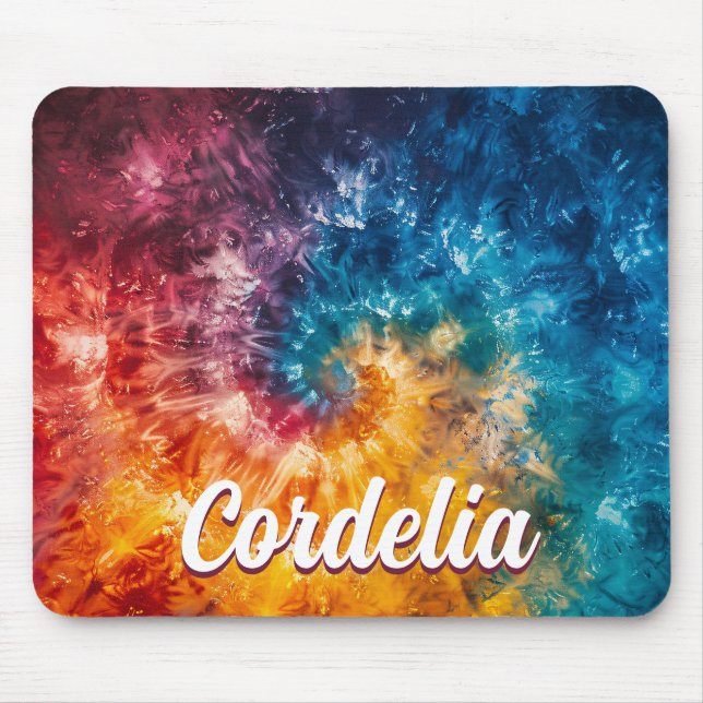 Personalisierte Gefärbte Krawatte Mousepad mit Ind (Vorne)