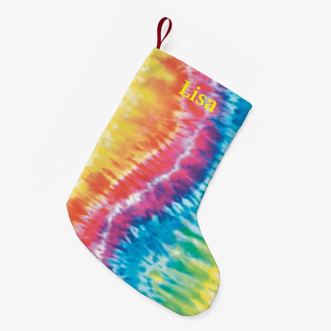Personalisierte Gefärbte Krawatte Weihnachten Stru Kleiner Weihnachtsstrumpf (Vorderansicht (hängend))