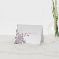 Personalisierte geklappte Karte Dahlias und Lilies