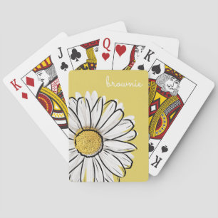 Personalisierte Gelb- und Weißer-Daisy-Pokerkarten Spielkarten