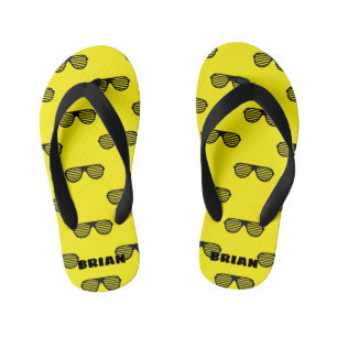 Personalisierte gelbe Kindersommer-Strand-Flip-Flo Kinderbadesandalen