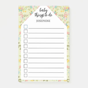 Personalisierte gelbe rosa grüne Babysachen zum Er Post-it Klebezettel