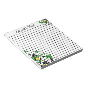 Personalisierte gelbe Rosen Notizblock