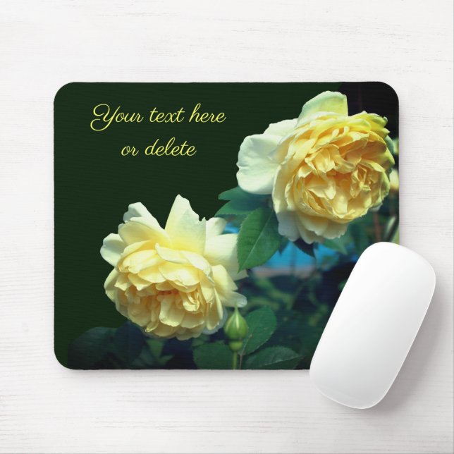 Personalisierte gelbe Rosenblumen Mousepad (Mit Mouse)