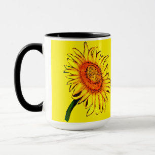 Personalisierte gelbe Sonnenblume Tasse