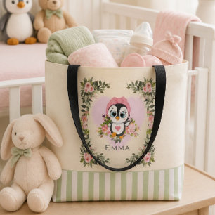 Personalisierte gelbe Tüte Baby Pinguin Tasche