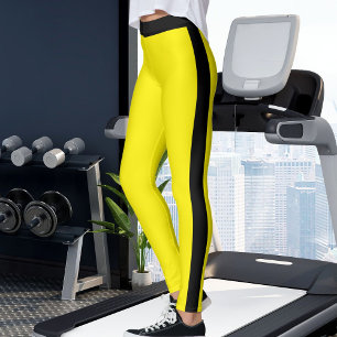 Personalisierte gelbe und schwarze Streifen maßges Leggings