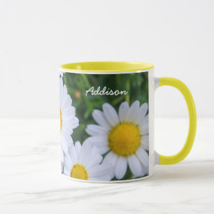 Personalisierte Gelbklingelwinger-Tasse mit Daisy Tasse
