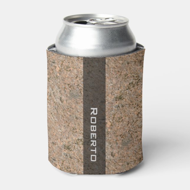 Personalisierte Geologie Rock Textur mit Namen Dosenkühler (Kanne Vorderseite)